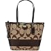 Coach Signature Stripe Shopper Bag Tote Khaki Mahogany - Coach 17433KHA