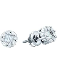 14KT White Gold 0.25 CTW Diamond Fashion Earrings
