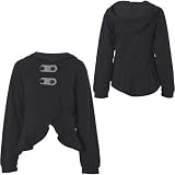 Roxy Girls 7 16 Novelty Hybrid Hoodie,New Black,XL Roxy Girls 7 16 Novelty Hybrid Hoodie,New Black,XL