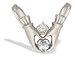 14K White Gold Genuine Heart White Topaz and Diamond Celtic Claddagh Pendant
