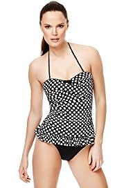 Spotted & Frilled Ruched Swimsuit