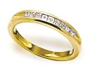 18k Yellow Gold Machine Set Diamond Princess Cut Band (1/3 cttw, J Color, SI1-SI2 Clarity), Size 7