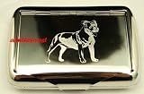 Review AJ In The Forest  / Engraved STAFFORDSHIRE BULL TERRIER DOG Chrome Tobacco Tin, Personalised FREE, Gift