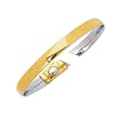 14K Two-Tone Gold Reversible Omega Bracelet - 8 inches
