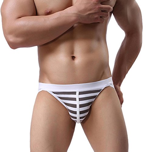 Hunputa Men's Hot Sexy Jockstrap Underwear Boxer Brief Shorts Underpants (S, Gray)
