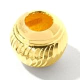 24K Gold 9mm Diamond Cut Twisted Bead Pendant