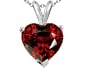 2.00 cttw Genuine Garnet Heart Pendant in 14 kt White Gold LIFETIME WARRANTY