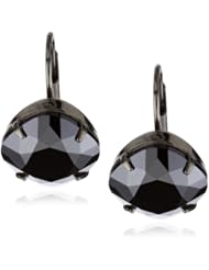 Sorrelli "Midnight Moon" Black and Clear Crystal Drop Gunmetal-Tone Earrings