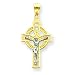 14k Rhodium Celtic Crucifix with Eternity Circle Pendant