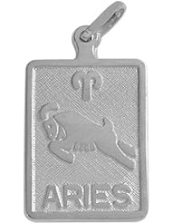 14 Karat White Gold Aries Zodiac Pendant