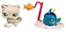 Hasbro - Poupees - Petshop Duo - Poisson sur Rocher / Chat Gris-Blanc
