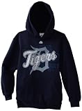 MLB Boys' Detroit Tigers Game Day Intensity Hooded Fleece Pullover (Athletic Navy, X-Large)
