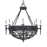 Alhambra Collection Olde World Wrought Iron Round Pendant Chandelier 9189-NI