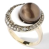 14K Gold Chocolate South Sea Cultured Pearl, Agate & Diamond Ring