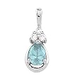 14K White Gold Aquamarine and Diamond Pendant