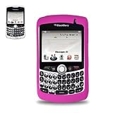 New Fashionable Perfect Fit Soft Silicon Gel Protector Skin Cover (Faceplate/Snap On) Rubber Cell Phone Case with Screen Protector for RIM Blackberry Curve 8330 MetroPCS,Sprint,US Cellular,Verizon - HOT PINK