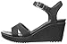 crocs Women's Leigh II Ankle Strap Wedge, Black/Black, 7 M US