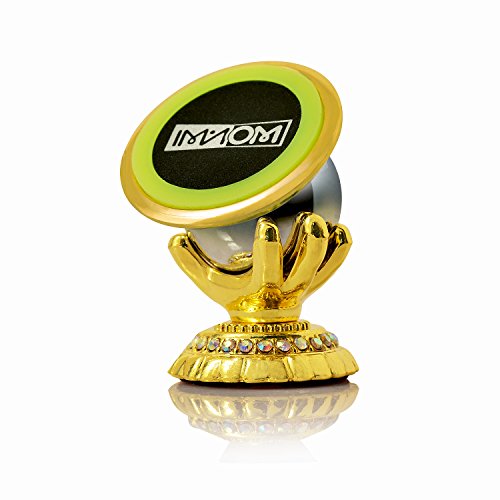 Imanom Car Phone Holder Magnetic Cell Phone Kit 360 Degrees Phone Dashboard Holder Car Mount Smartphone Mount Phone Holder GPS Mount Holder Magnetic Mount (Gold)