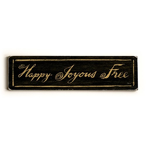 Happy Joyous Free 6″x22″ Solid Wood Sign Wall Decor Art