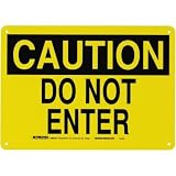 Brady 22060 10 Height, 14 Width, B-401 Plastic Black On Yellow Color Admittance Sign, Legend Caution Do Not Enter