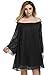 Meaneor Women's Sexy Off Shoulder Chiffon Boho Ruffle Sleeve Blouse Mini Dress