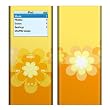 Retro Orange Flowers Design Decal Skin Sticker for Apple iPod nano 2G (2nd Generation) 2GB/ 4GB/ 8GB Player