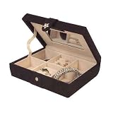 Mele & Co. "Madison" Plush Fabric Jewelry Box in Onyx