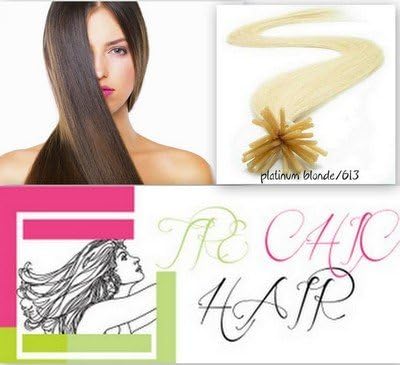 Tre Chic Hair 25 Strands Micro Ring Links Locks Beads Keratin Stick I Tip Straight Human Hair Extensions Color #613 (Platinum Blonde)