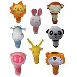 Babyloop Baby Stabrassel | Stoff Greifling quietscht beim Dr�cken | 6 verschiedene Tier-Motive | Fingerpuppe f�rdert Konzentration u. Koordinationvon "Babyloop"