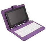 HDE® Hard Cover Case with Keyboard for 7" Tablet - Purple