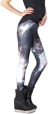 Women's Designed Digital Print Galaxy Pattern Sexy Stretch Leggings(Black)