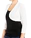 eVogues Women's White 3/4 Sleeve Cropped Bolero Shrug - 1X