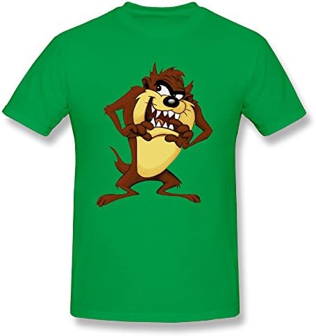 Short Sleeve Taz Tasmanian Devil Mens Classic Boy T-shirt ForestGreen
