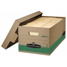 Bankers Box Stor/File 100% Recycled Medium-Duty Storage Boxes with Lift-Off Lid, Letter, 12 Pack (1270101)