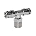 Brennan PCDT2601-B Series, Nickel-Plated Brass Push-to-Connect Tube Fitting, Branch Tee, Tube OD x NPT Male x Tube OD