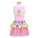 Rare Editions Girls 2-6x Birthday Cake Tiered Dress, Pink/Multi, 5