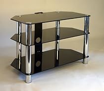 Centurion GT3 Black Premium Contemporary Design Flat Screen 15"-37" Glass Stand
