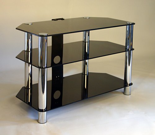 Centurion GT3 Black Premium Contemporary Design Flat Screen 15"-37" Glass Stand