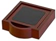 Rosewood & Leather 4 Coaster Set with Holder