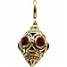 14K Yellow Gold Genuine Cabochon Rhodolite Garnet Charm Pendant