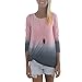 Eshion Women's 3/4 Sleeve Ombre Summer Top Casual Loose Blouse