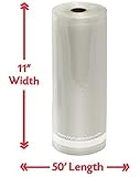 11" x 50' Vacuum Sealer Roll Commercial Grade No BPA 5 Ply Thick Saver Bags 3.5mil Kitchen Food Storage