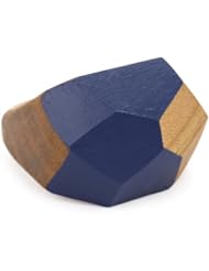 Love Mert Jewelry "Remnants From My Fathers Woodshop" Faceted Deep Sea Wood Ring