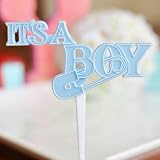 It's a Boy with Safety Pin Pick - Blue (20 Count)