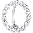Solid 14kt White Gold Reverse Zirconia Circle Belly Ring