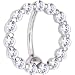 Jewelry : Solid 14KT White Gold REVERSE Zirconia CIRCLE Belly Ring