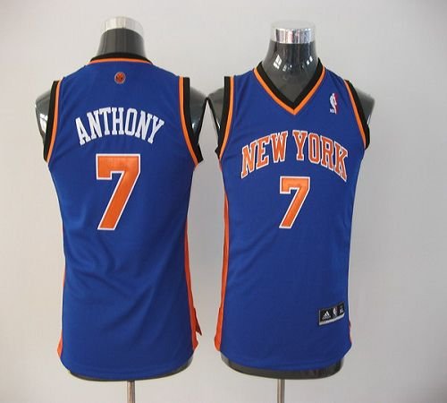 New York Knicks Carmelo Anthony Road Blue Jersey size 54 2XL