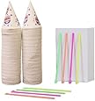 200 Snow Cone Cups 6 Oz and 200 Spoon Straws