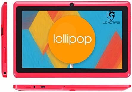 7" Quad Core 8GB HD 1GB RAM 5.0 Lollipop Android Tablet PC - Silicone Skin - Miracast Active (Wireless HDMI)- Dual Camera - WiFi - Supports Google Playstore, Youtube, Netflix, 3D Games (Red)