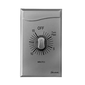 Westek TMSW15MS Hardwire Indoor In-Wall 15 Minute Mechanical Countdown Timer with Wallplate, Stainless